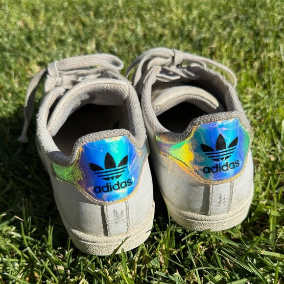 Adidas Superstar Iridescent Stripe Low Top Lace Up Big Kid 5US - Picture 9 of 12